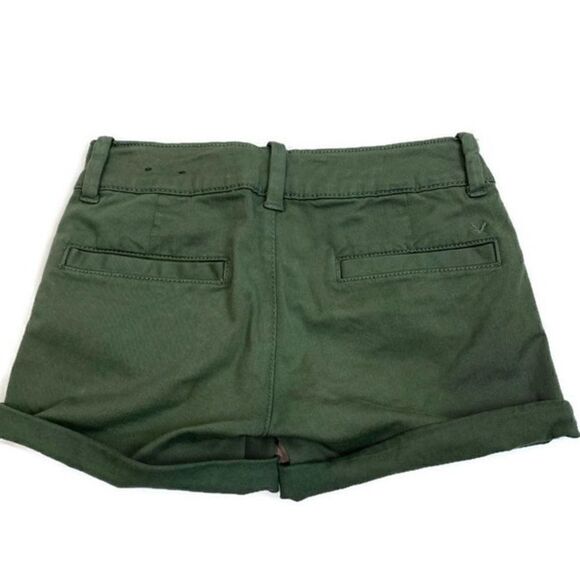 American Eagle Olive Green Midi Shorts Size 00 - Picture 4 of 8